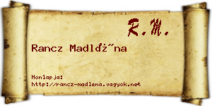 Rancz Madléna névjegykártya